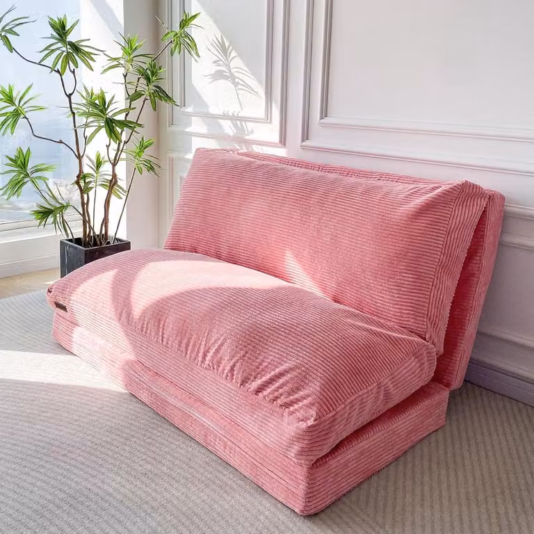 Grijze driehoek futonmatras, gewatteerde Japanse vloermatras en opvouwbare bedmatrastopper voor de slaapkamer of woonkamer, Twin