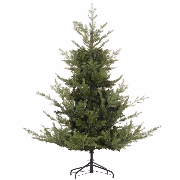 HOMCOM Kunstkerstboom, Vlamvertragende Kunstspar met Realistische Uitstraling, Groen, Φ100 x 180 cm