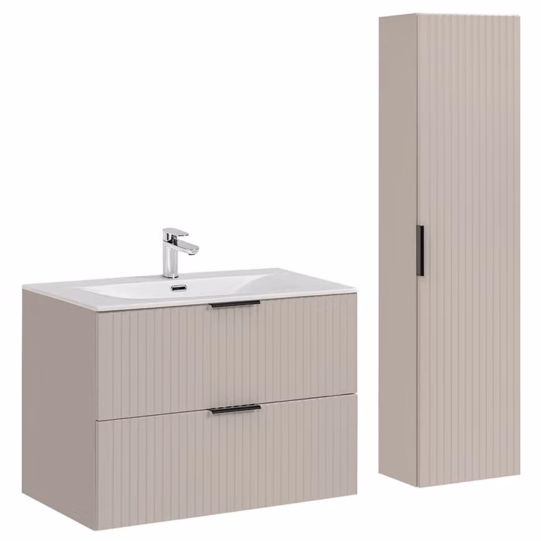 Lomadox Badkamermeubelset met 80cm wastafel, 2-delig, Kasjmier, ADELAIDE-56-CASHMERE