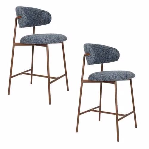 Housecraft Living Claes barkrukken blauw (set van 2) - Zithoogte: 65 cm