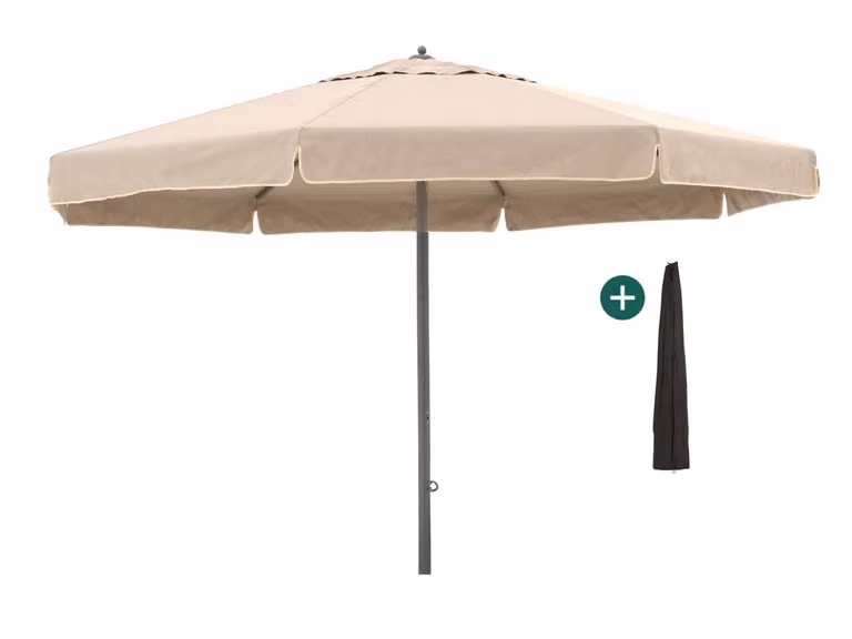 Parasol Shadowline Java Beige Rond 500 cm met hoes