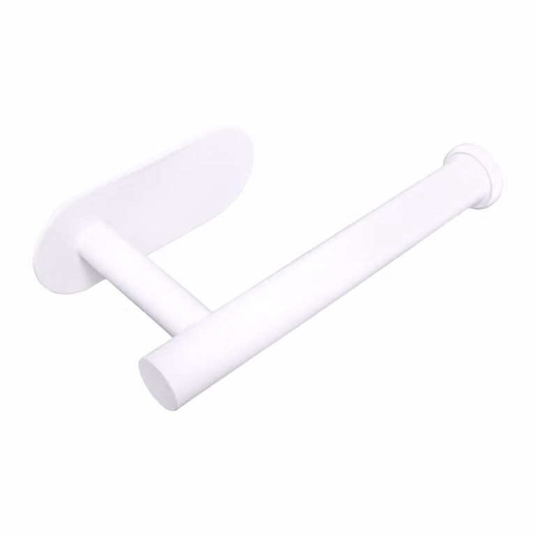 XIVADA Toiletrolhouder Nino - Rvs - Wit - Zelfklevend