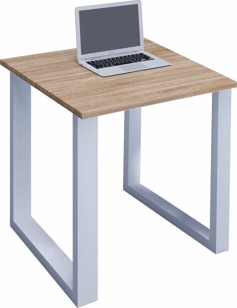 VCM Lona U Houten bureau met metalen poten H 76 x B 80 x D 80 cm
