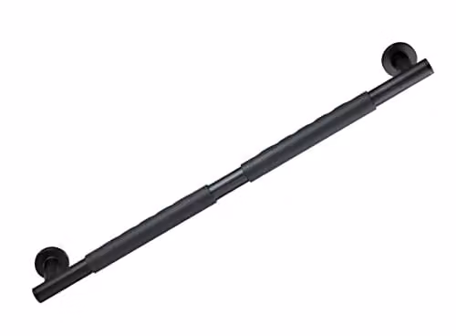 WENKO Wandgreep Secura zwart, roestvrij staal en silicone, B/D/H: 65,5 x 5 x 9 cm