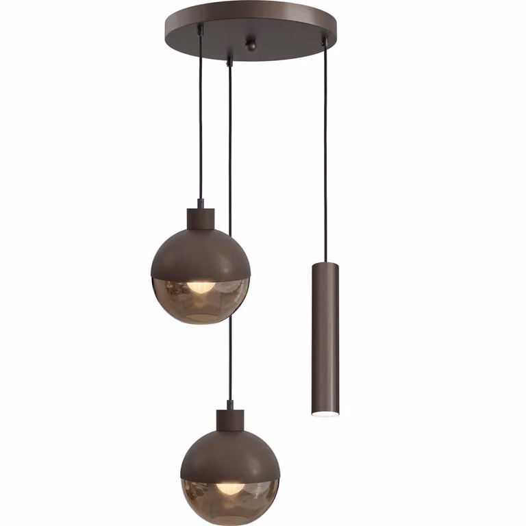 Masterlight Opera 3-lichts hanglamp - Cacao - Ø 35 cm