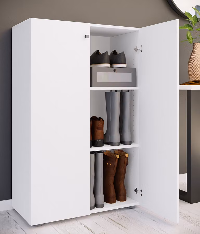 home24 Schoenenkast type B wit, B/D/H: 110 x 70 x 39 cm