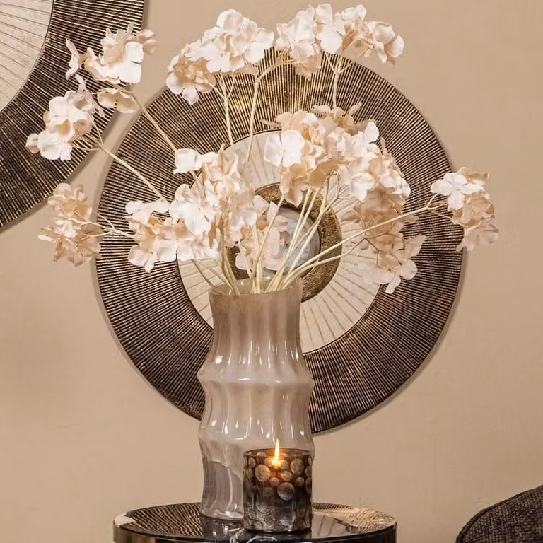 PTMD Vaas Anvi Beige Glas Rond L