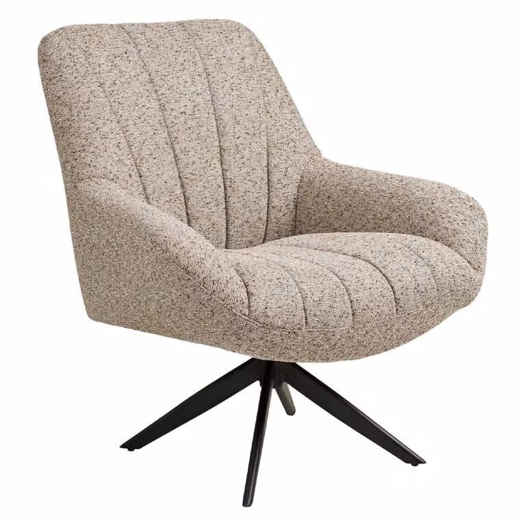 Nest of Nora Fauteuil draaibaar - Grijs - Zwarte poten