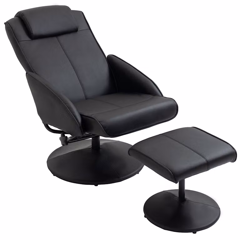 HOMCOM Relax fauteuil met voetsteun, 360 graden draaibare tv-fauteuil voor volwassenen