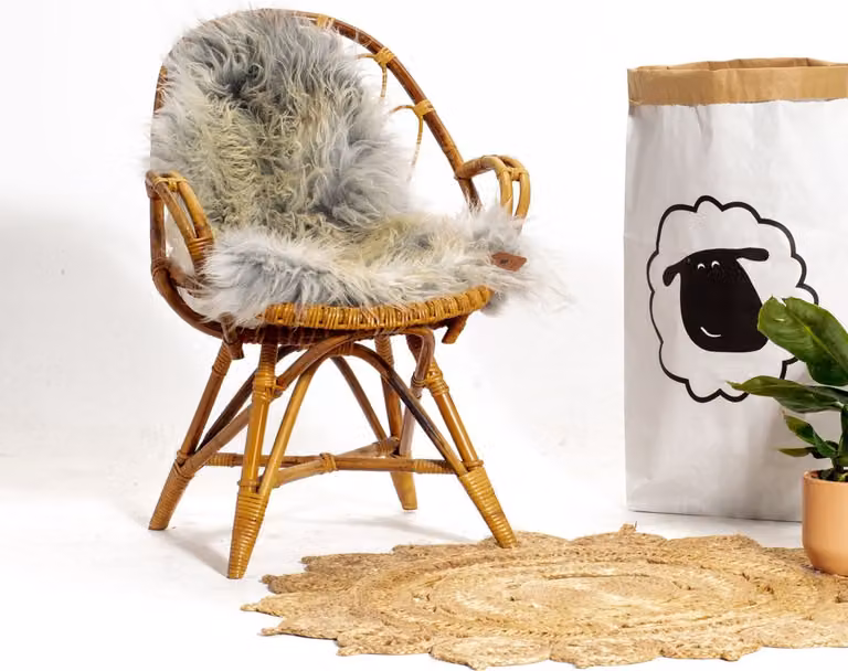 SHEEPY Sedá Schapenvacht Grijs Maat M (100-105 cm)