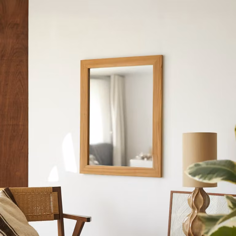 Tikamoon Decoratieve spiegel in teak - Naturel - B: 120 cm, H: 90 cm