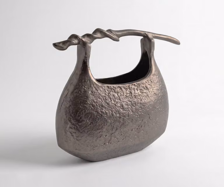 Delife Vaas Ramea Aluminium Hämatit B43 x D17 x H35 cm
