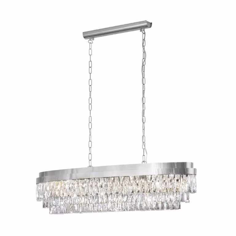 Eglo Valparaiso Kroonluchter voor de Eetkamer, Chroom en Kristal, Diameter: 115 cm