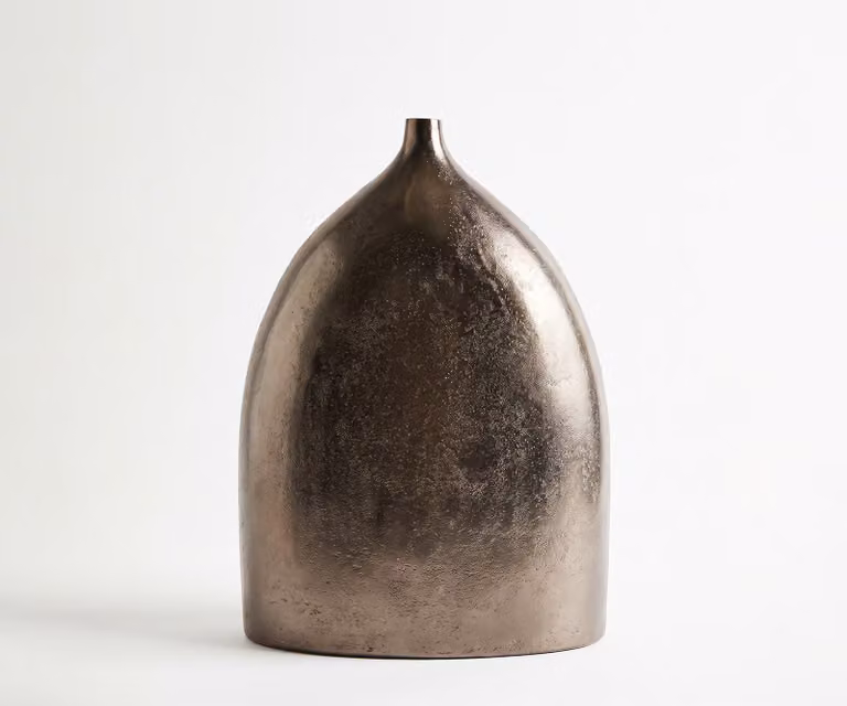 Delife Vaas Ogiva Gegoten Aluminium in Mokka Bronze, B: 18 cm, H: 51 cm