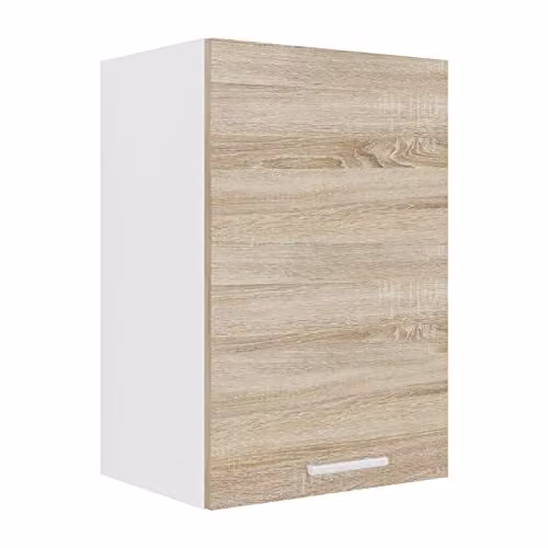 VCM Esilo Keukenkast met houten deuren, wit/sonoma-eiken, B: 40 cm, H: 60 cm, D: 31 cm