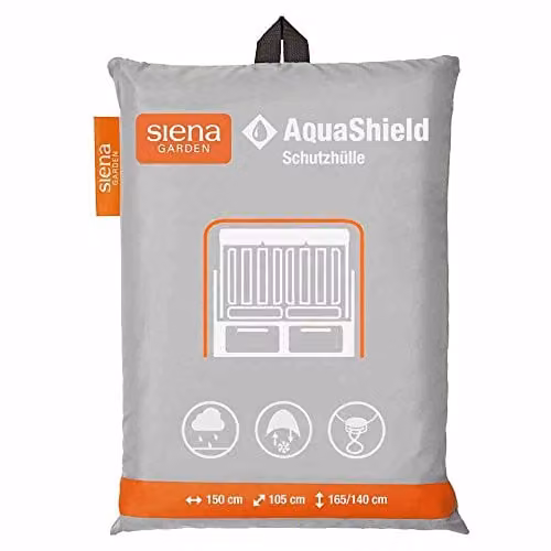 Siena Garden AquaShield strandstoelhoes voor volwassenen, zilvergrijs, met Active Air System, B/D/H: 150 x 105 x 165 cm