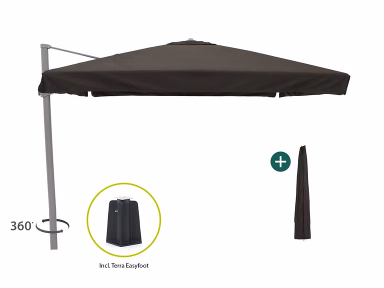 Shadowline Miami Parasol met hoes, vierkant, 300 x 300 cm