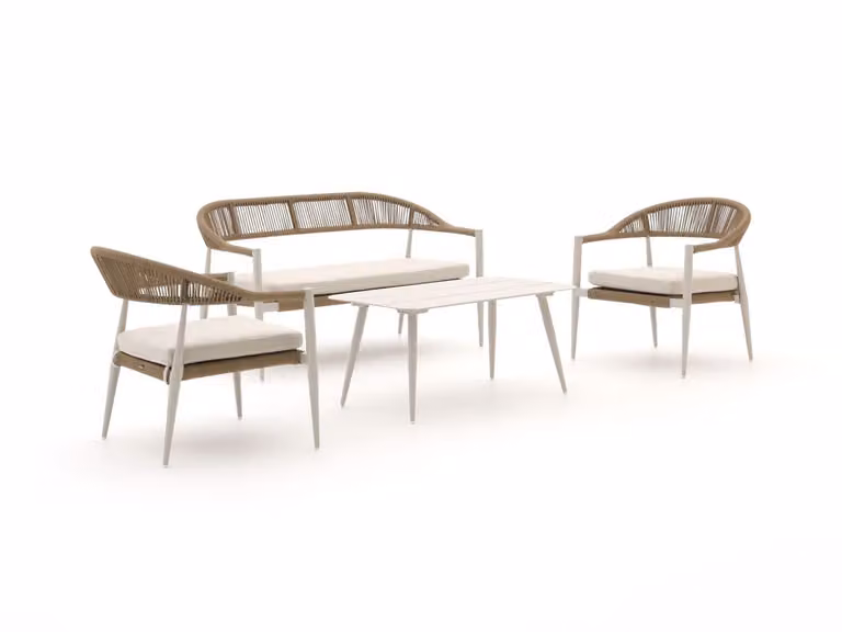 Manifesto Furniture Loungeset voor 4 personen in beige inclusief sierkussens