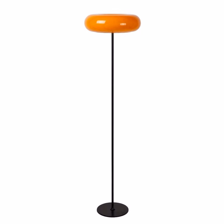 Lucide Sentino Vloerlamp Oranje of Zwart met Glas en Metaal - Ø 40 cm