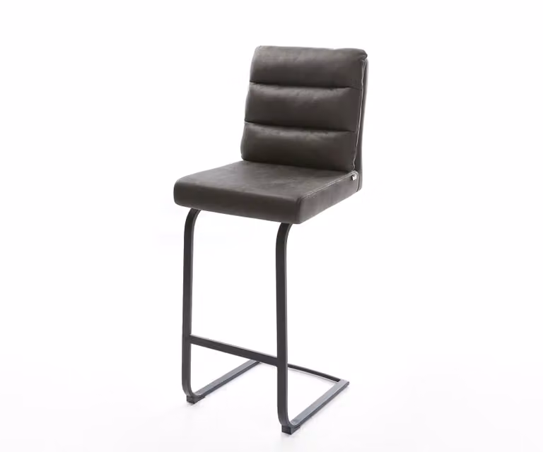 DELIFE Barstoel Pela-Flex Antraciet Modern Sledestoel met Velvet en Metaal