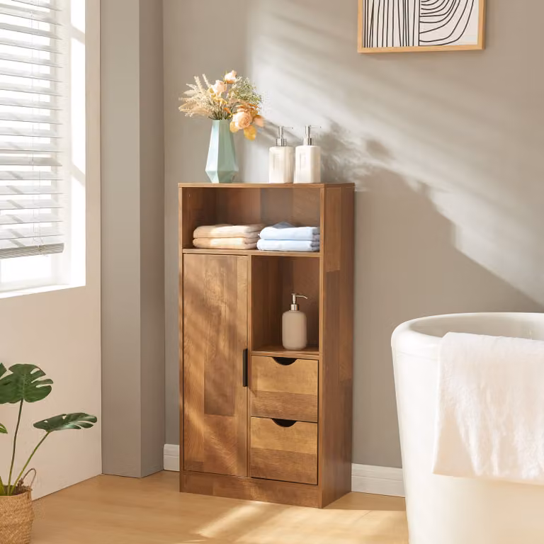 en.casa Badkamermeubel Namsskogan met walnootlook, B: 100 cm, D: 50 cm, H: 25 cm