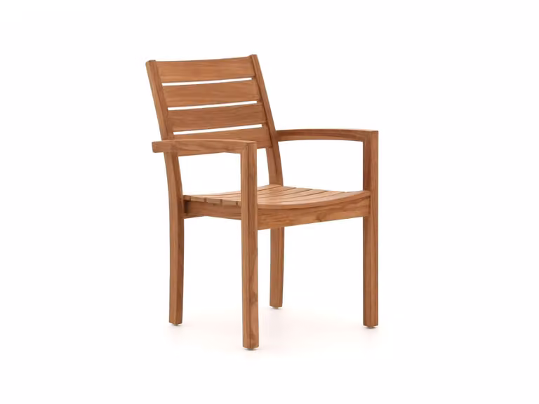 Sunyard Liverpool Dining tuinstoel van teak in natural teak met armleuningen