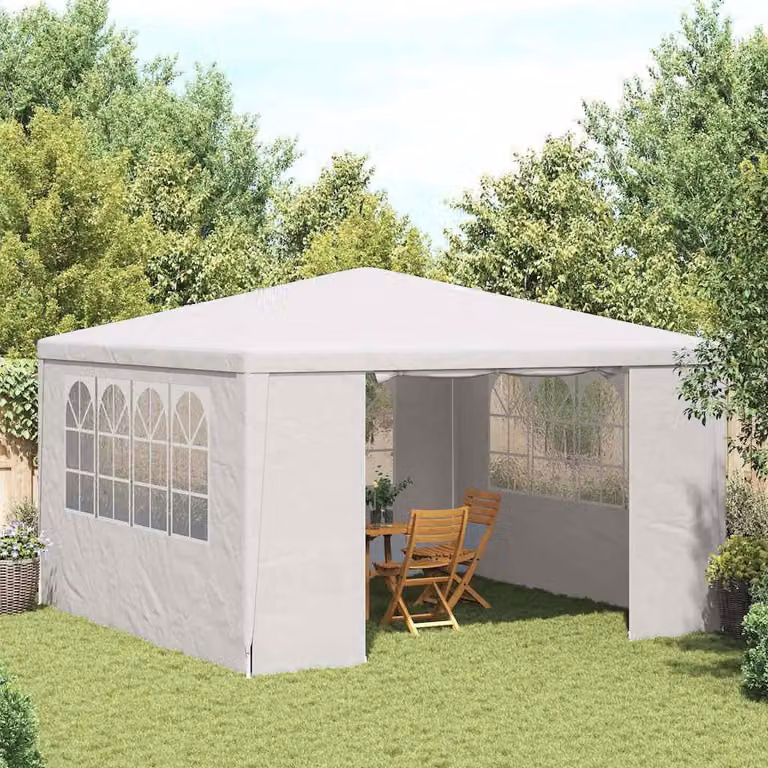 vidaXL Professionele partytent met zijwanden, 4 x 4 meter, wit, 90 g/m²