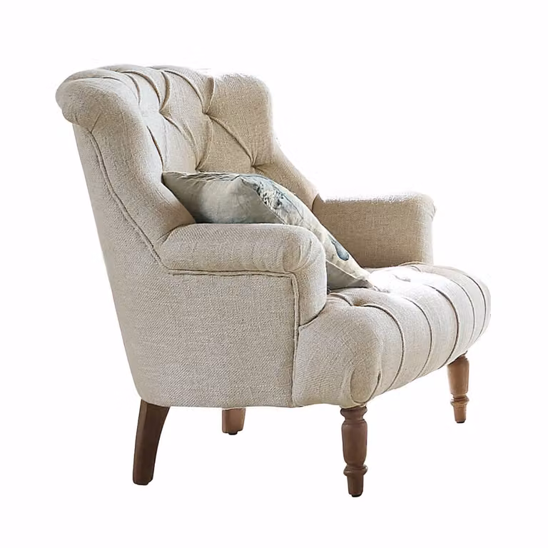 LOBERON Fauteuil Parranquet Chesterfield linnen voor volwassenen