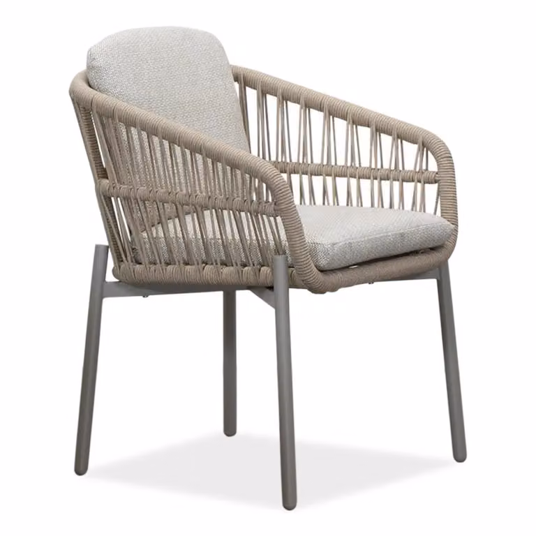LUX outdoor living Rico dining tuinstoel - aluminium en touw - zand