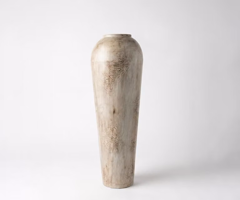 DELIFE Vaas Tavera Handgemaakt Metaal Ivory Terra B: 27 cm, D: 27 cm, H: 82 cm
