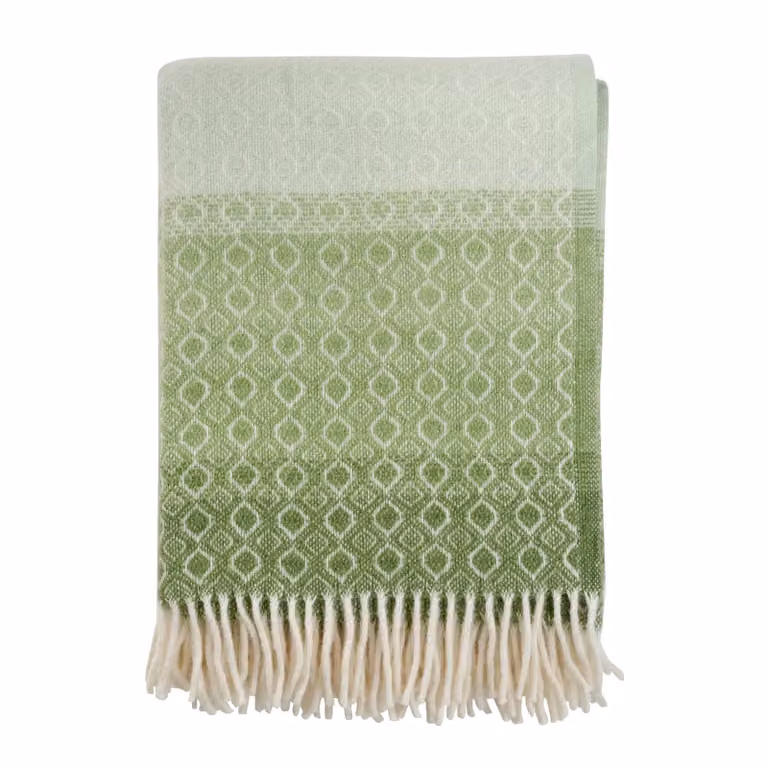 Klippan Yllefabrik Havanna wollen plaid Green multi
