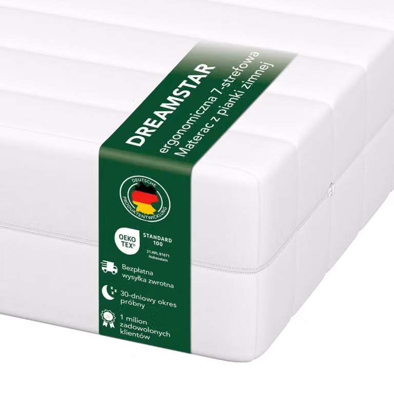 DREAMSTAR Simple Flex Ergonomisch Koudschuimmatras met 7 Zones, 90 x 200 x 21 cm