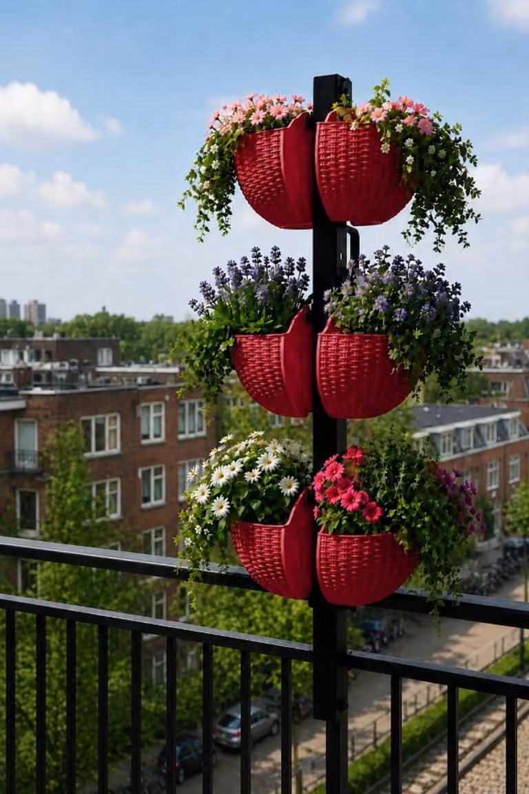 Verticale balkontuin van rotan in kleur C