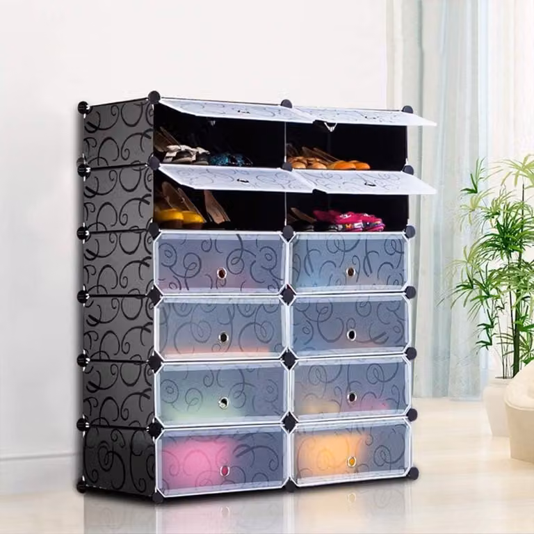 Modulaire Kledingkast van Plastic en Hout voor Slaapkamer, Hal of Kinderkamer