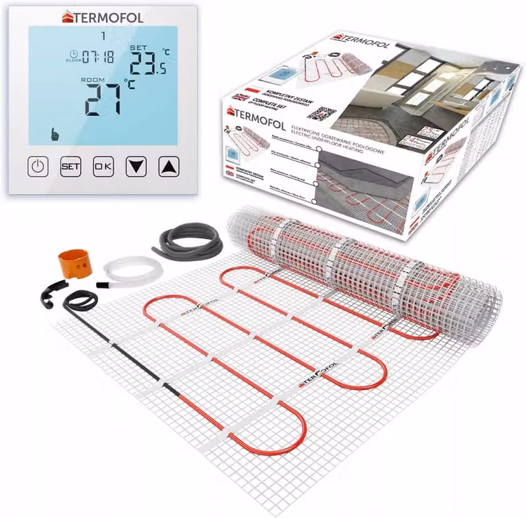 Elektrische Vloerverwarmingsmat met Thermostaat voor Badkamer en Woonkamer - 1,5 m² - 150W/m²