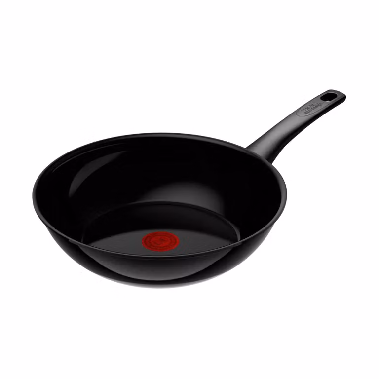 Tefal Renew ON C43519 Wokpan, Rond, Zwart, Aluminium met PermaDur Advance Coating