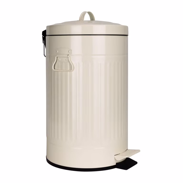 QUVIO Pedaalemmer 12 L - Metaal - Beige