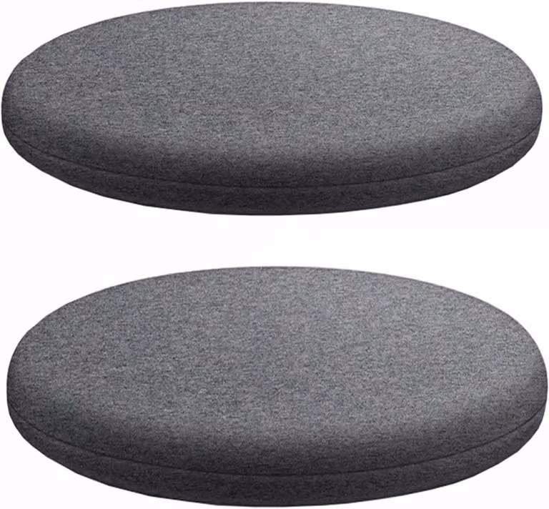 Ronde zitkussens van traagschuim met afneembare hoes - Donkergrijs - Diameter: 45 cm