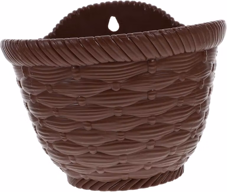 Wandhangende gevlochten plantenbak voor binnen - 19 x 16 cm