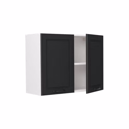 Vicco R-Line Glazen Keukenkast met Wandmontage, Antraciet/Wit