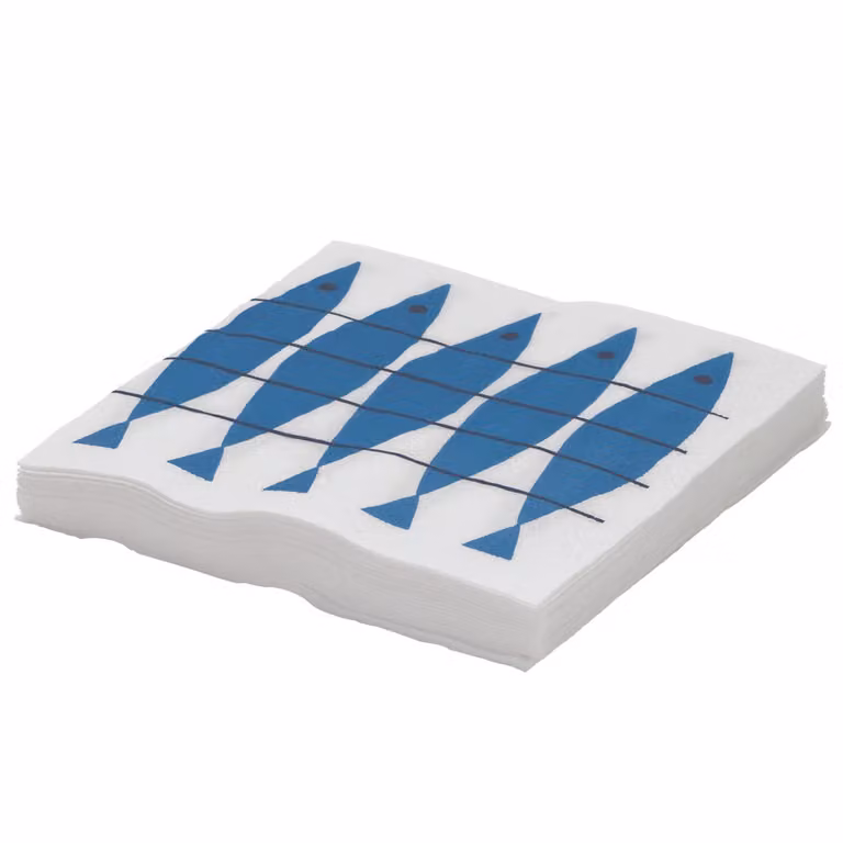 Almedahls Sill servetten 20-stuks blauw-wit