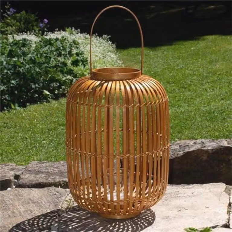 Natuurlijke bamboe lantaarn voor balkon, tuin en terras, 44 cm