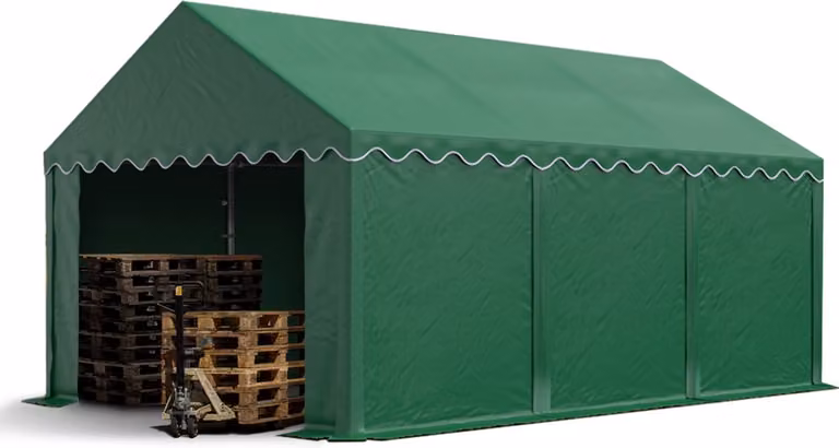 TOOLPORT Opslagtent 4x6 m met waterdicht donkergroen PVC zeil 700 N