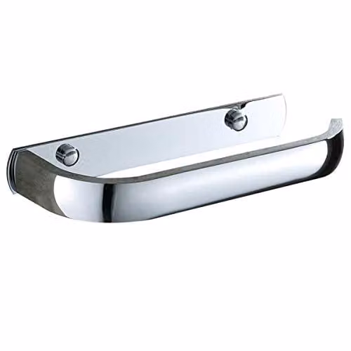 Flybath toiletpapierhouder zonder afdekking, messing met chroom afwerking, zilver, wandmontage, modern