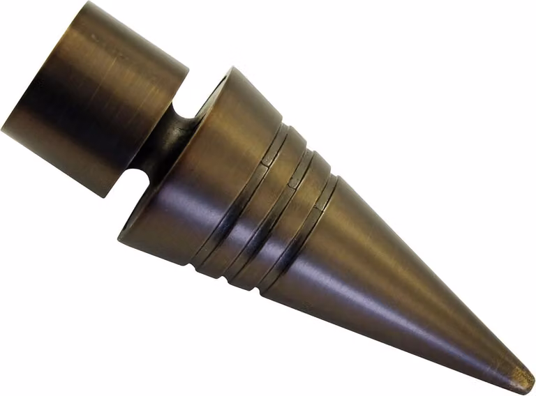 Set van 2 puntige eindknoppen voor gordijnroede 20 mm metaal brons