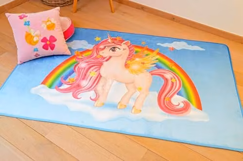 Mats & Joy Unicorn Vloerkleed voor de kinderkamer, 110 x 170 cm