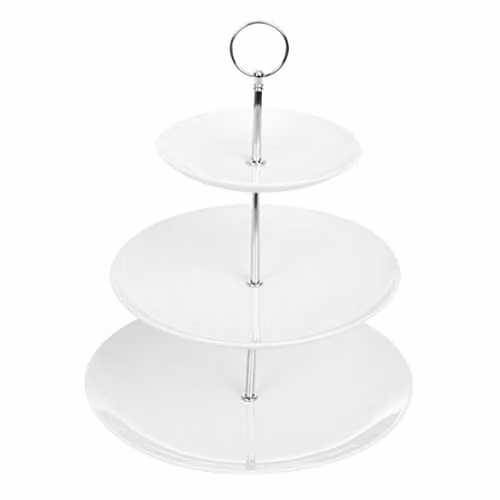 Olympia Porseleinen Etagère met 3 Lagen, Gebruik voor Bruiloft en Feest, 15,2 x 22,9 x 7 cm