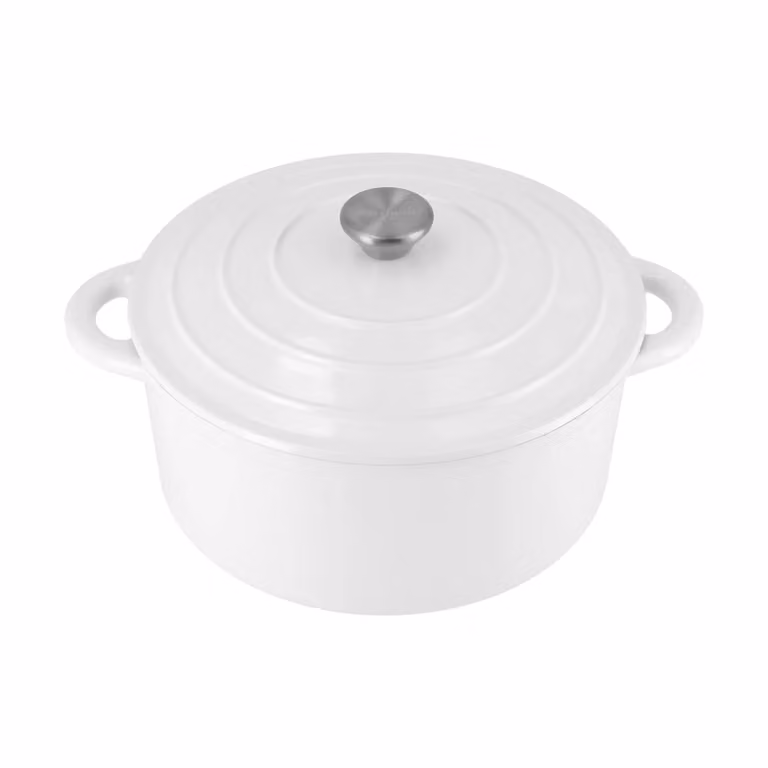 Nordwik gietijzeren pan rond 5 l Wit-zilver