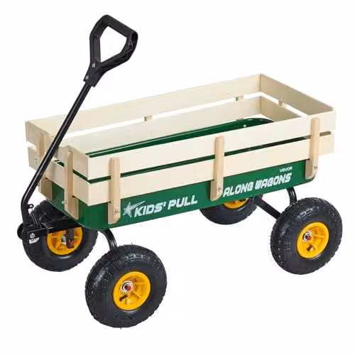 VEVOR Kinderhandkar met duwstang, Groen en Geel, B/D/H: 102 x 53 x 52 cm