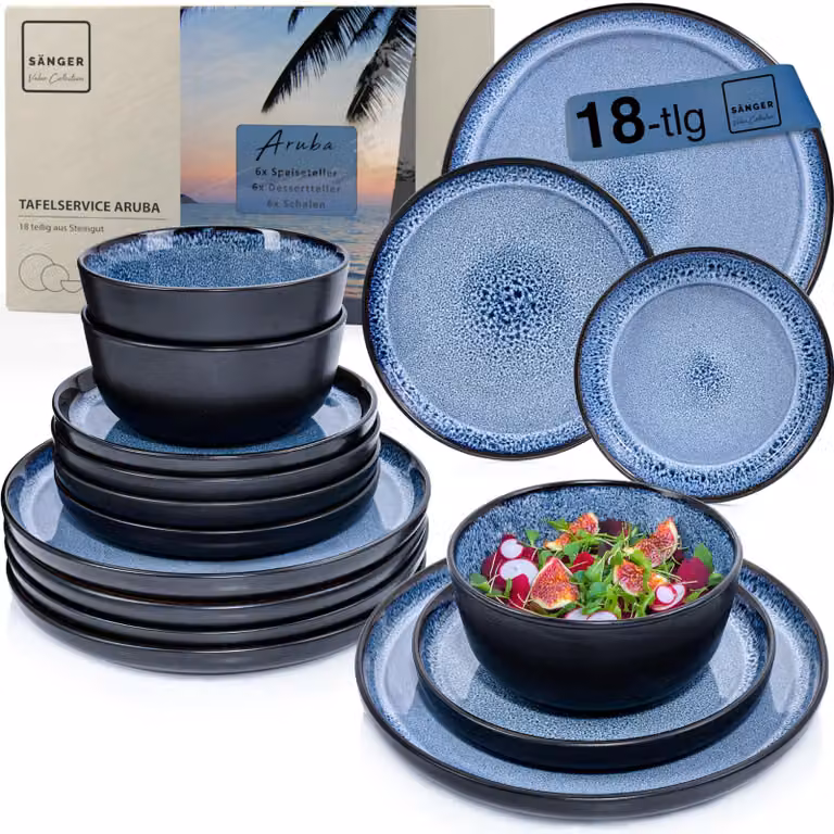 Bluespoon 18-delige servieset in blauw